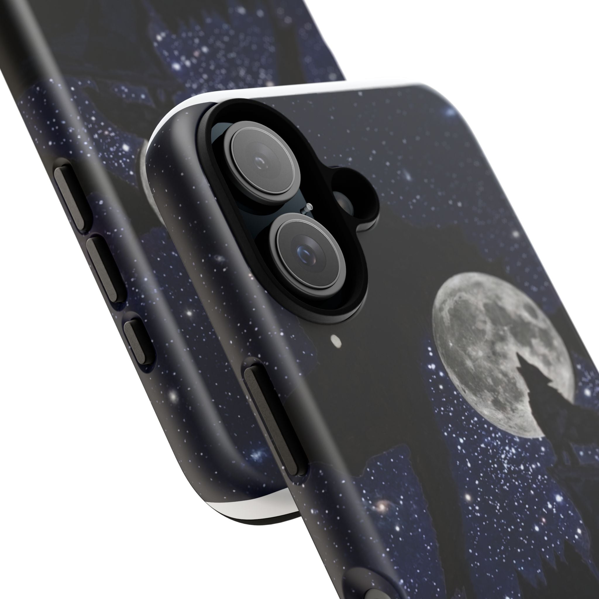 Wolf Moon Phone Case — Starry Night Silhouette iPhone Cover