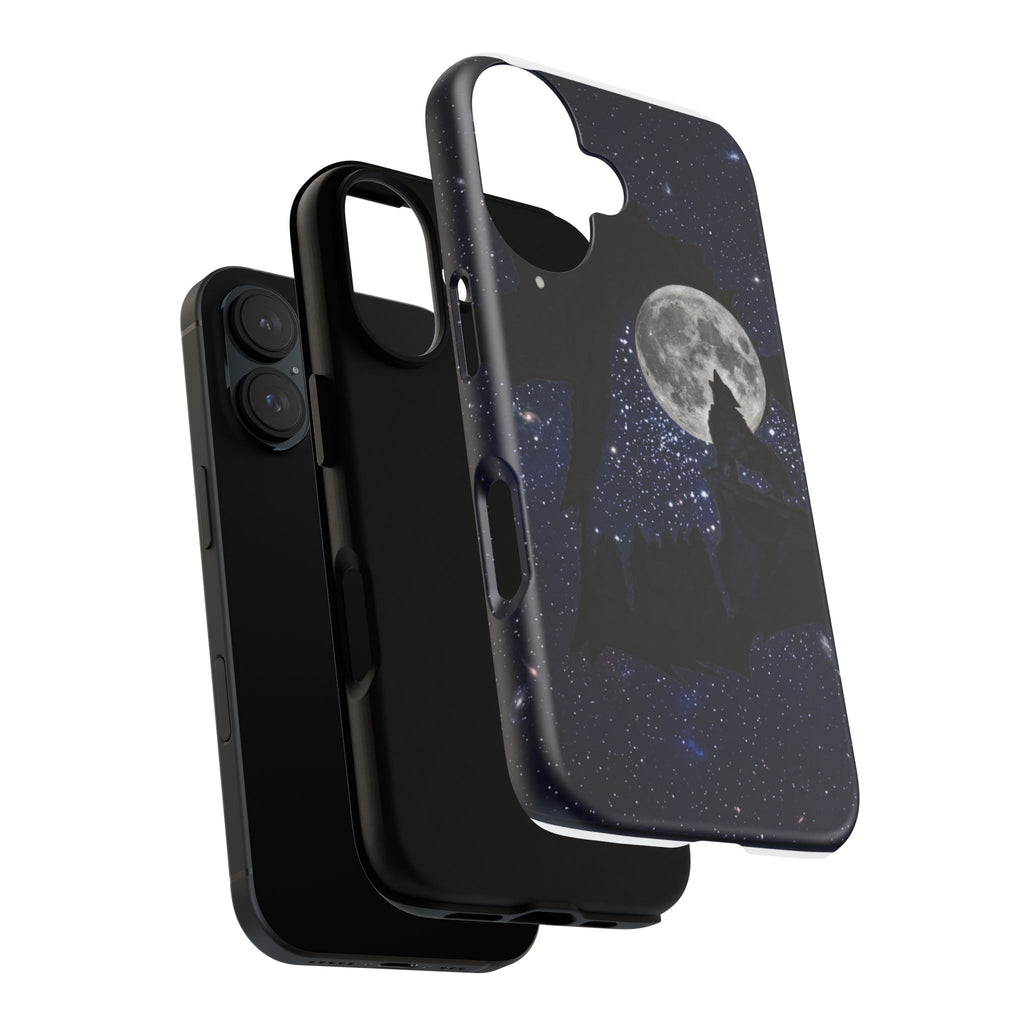 Wolf Moon Phone Case — Starry Night Silhouette iPhone Cover